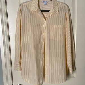 Old Navy Men's Yellow Striped Button Down Shirt